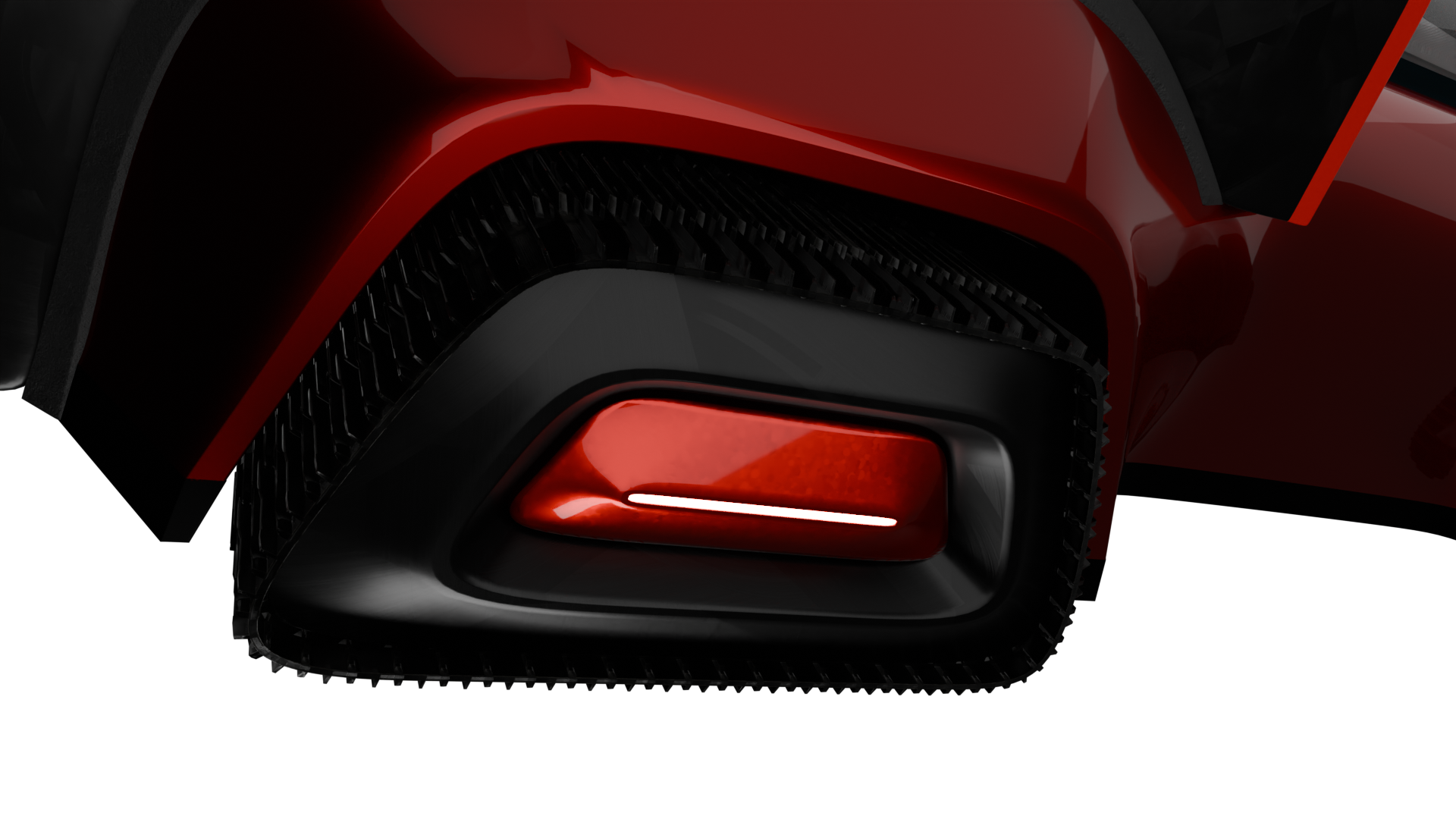 NIVIS front intake — cooling vent with red illumination