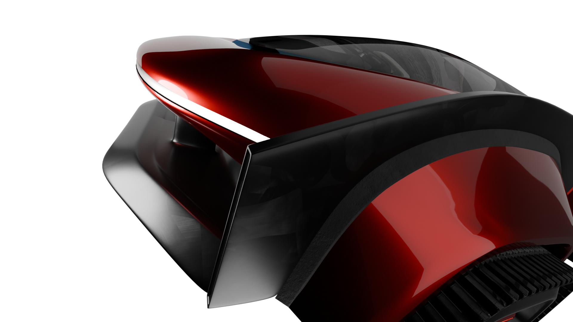 NIVIS rear wing — aero spoiler over the deployable bay