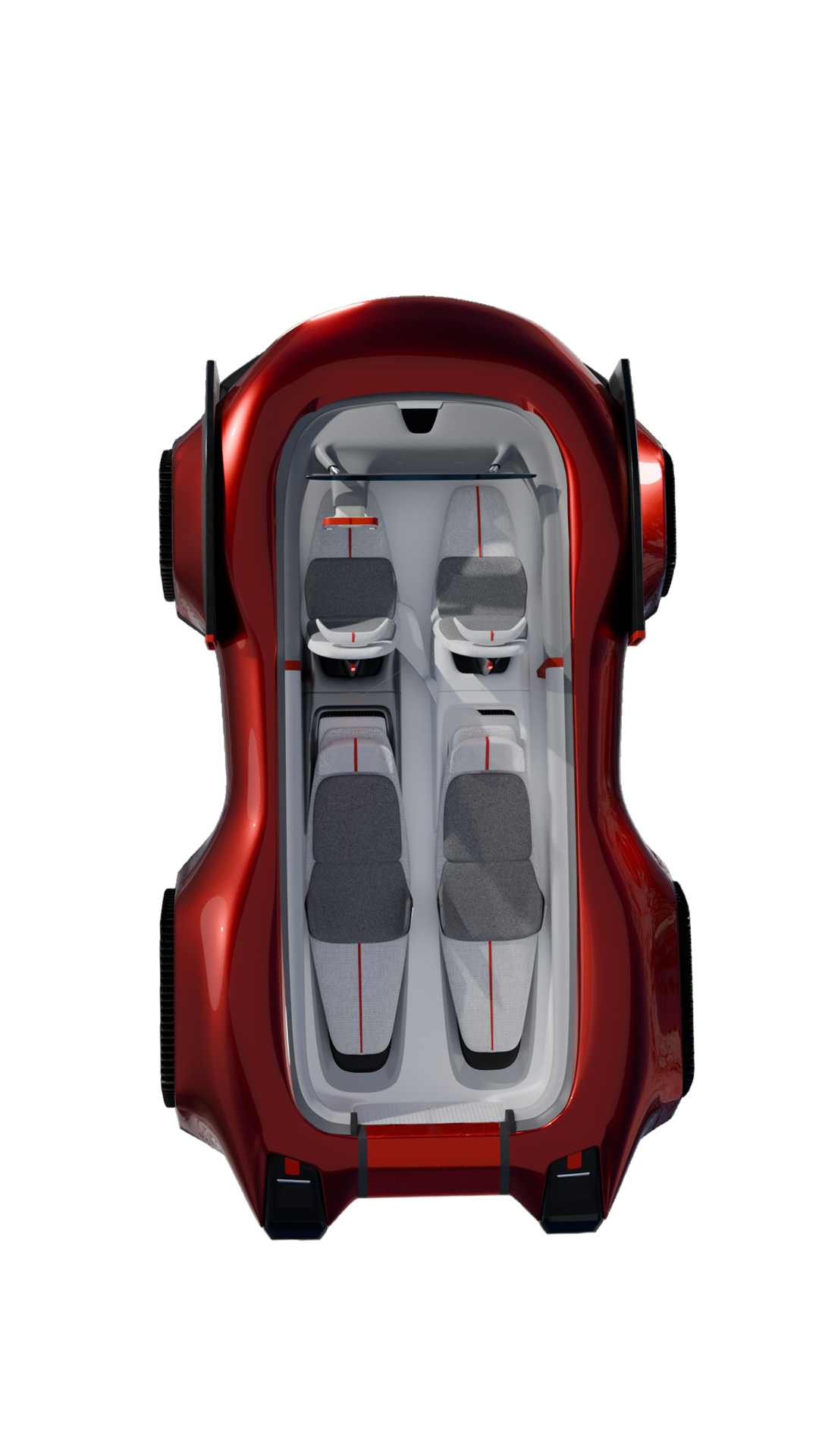 NIVIS — top-down render with cabin layout visible