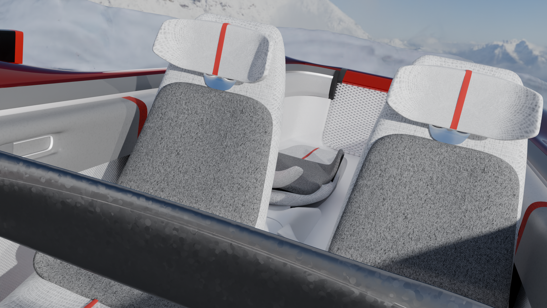 NIVIS — front seats, eye-level with snow horizon