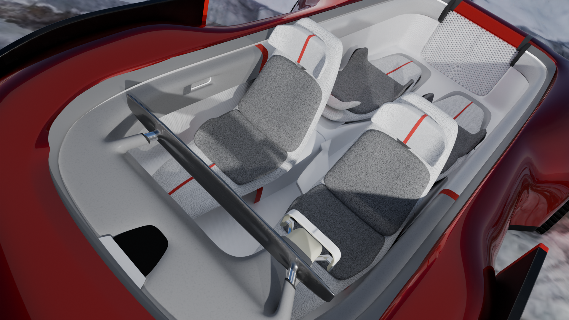 NIVIS — top-down view of the four-seat treatment bay