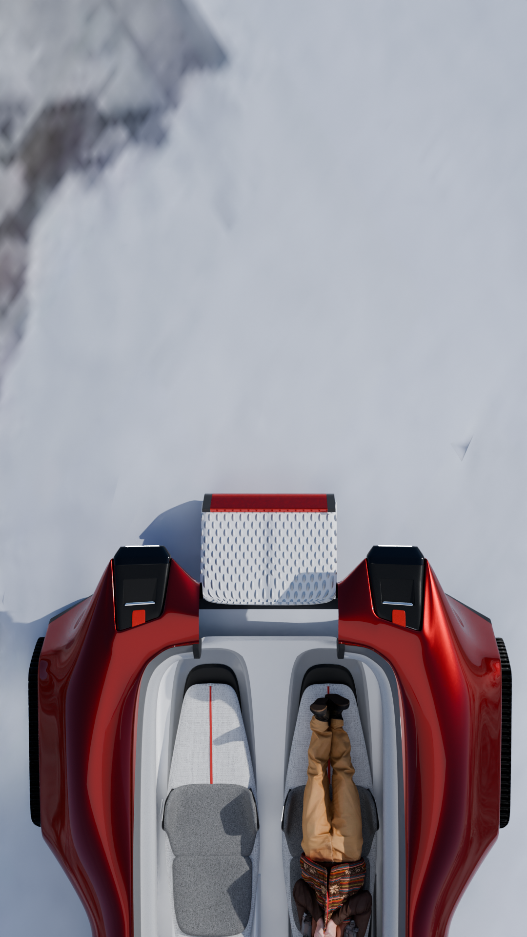 Patient loaded inside the cabin, bay sealed