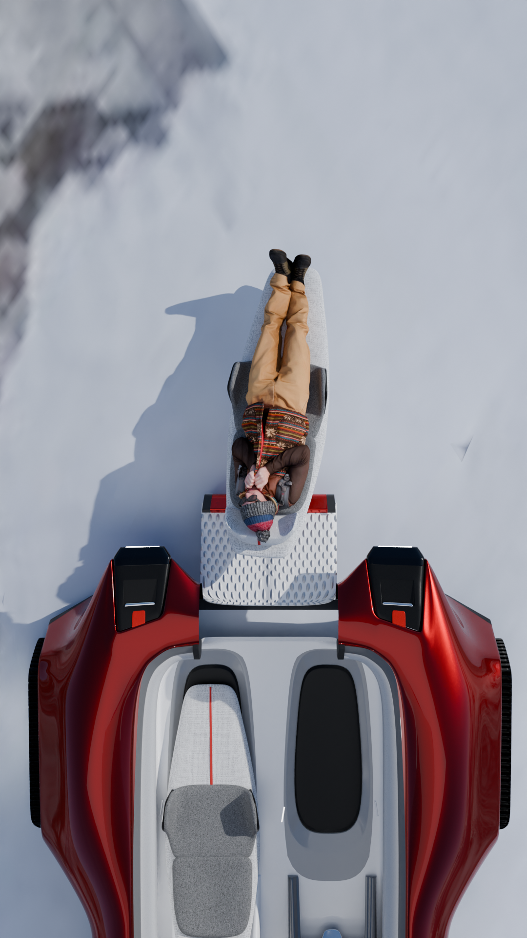 Patient lifted onto the deployable bed