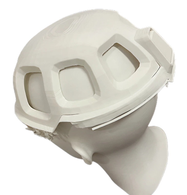 Top view — 3D-printed shell