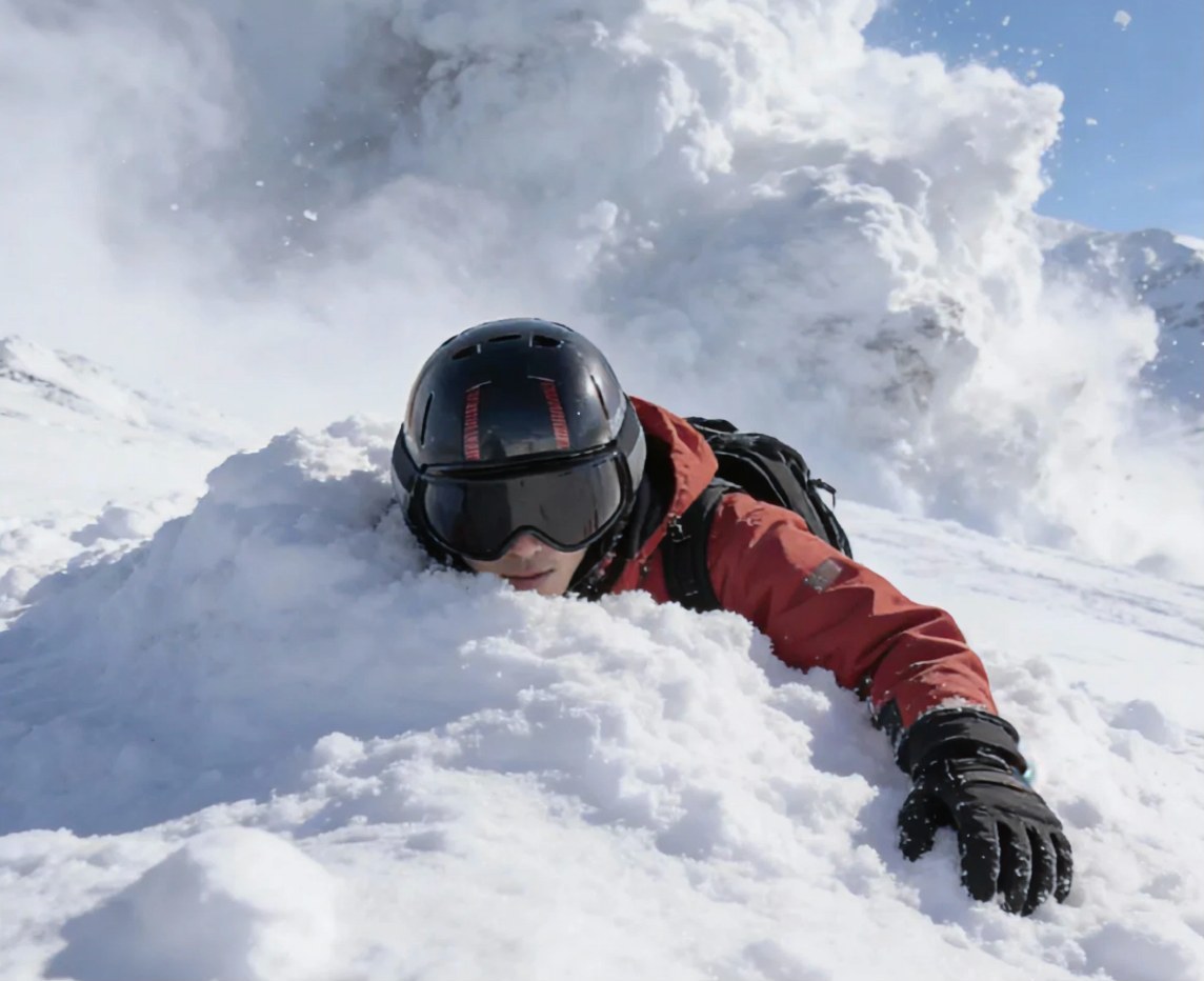 Skier fallen in the snow.